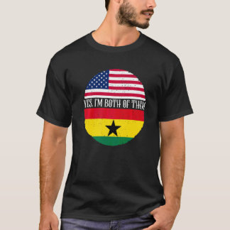 USA und Ghana Vintage-Flaggen Ja, ich bin beides T-Shirt