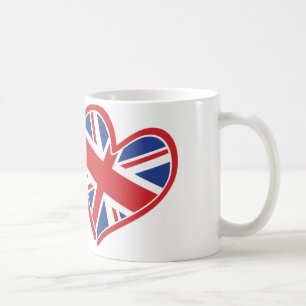 USA und Großbritannien in den Herzen, welche die Tasse