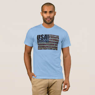 USA und ihre Bundesstaaten in Sternen und Streifen T-Shirt