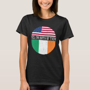 USA und Irland Vintage Flaggen Ja ich bin beide de T-Shirt