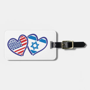 USA und Israel Herzenflagge Gepäckanhänger