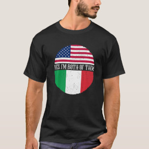 USA und Italien Vintage Flaggen Ja ich bin beide T-Shirt