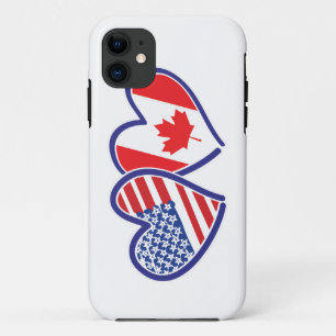 USA und Kanada - Flag Hearts Case-Mate iPhone Hülle
