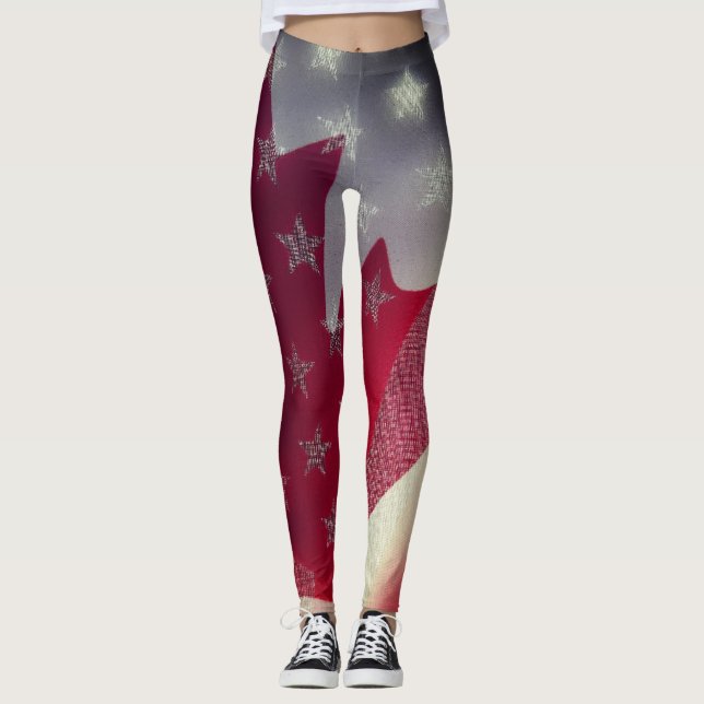 USA und Kanada-Flaggen Leggings (Vorderseite)