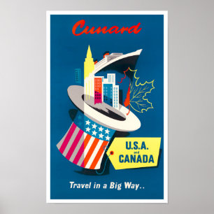 USA und Kanada: Reiseplakat Poster