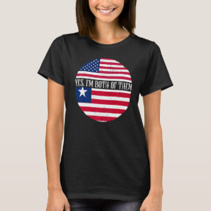 USA und Liberia Vintage-Flaggen Ja, ich bin beide T-Shirt