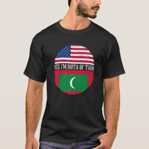 USA und Malediven Vintage Flaggen Ja ich bin beide T-Shirt