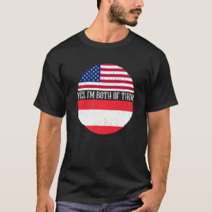 USA und Österreich Vintage-Flaggen Ja, ich bin be T-Shirt