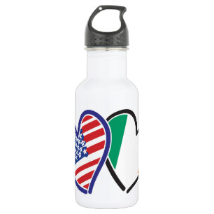 USA und patriotische Liebe-Herzen Irlands Trinkflasche