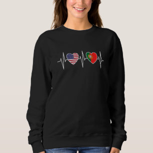 USA und Portugal Portugiesische Flagge Flaggen Pre Sweatshirt