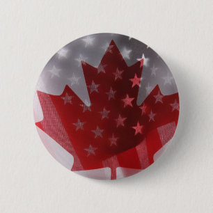 USA und runder Knopf Kanada-Flaggen Button
