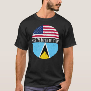 USA und St. Lucia Vintage-Flaggen Ja, ich bin bei T-Shirt