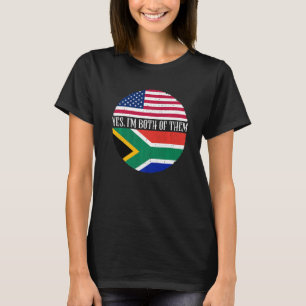 USA und Südafrika Flaggen Ja ich bin beide T-Shirt