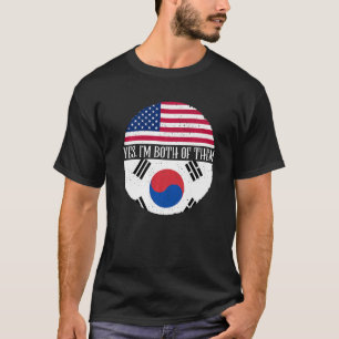 USA und Südkorea Vintage-Flaggen Ja, ich bin beid T-Shirt