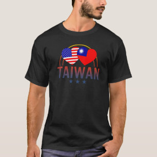 USA und Taiwan taiwanesische amerikanische Flagge  T-Shirt