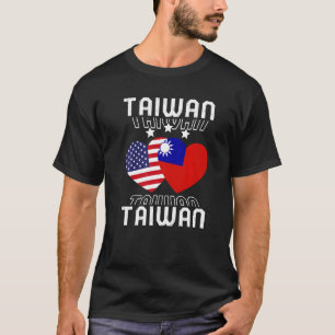 USA und Taiwan taiwanesische amerikanische Flagge  T-Shirt