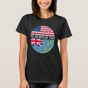 USA und Tuvalu Vintag Flags Ja ich bin beide T-Shirt