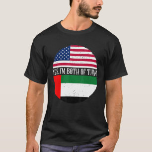 USA und UAE Vintage-Flaggen Ja, ich bin beide T-Shirt