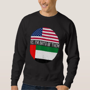 USA und UAE Vintage-Flaggen Ja, ich bin beides Sweatshirt