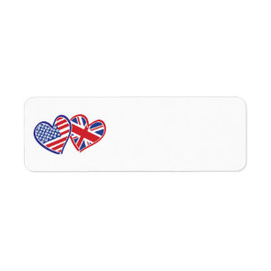 USA und UK Flag Hearts