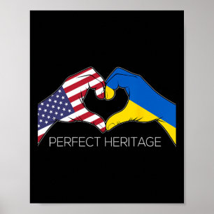 Usa und Ukraine Ukrainisch Amerikanisches Perfekte Poster