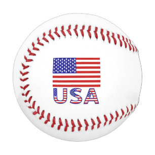 USA und United States America-Flagge mit Ihrem Nam Baseball