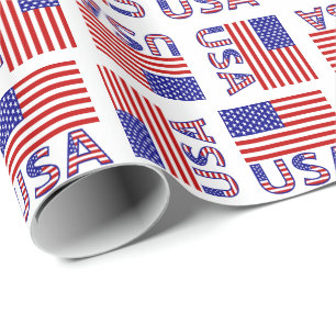USA und United States of America Flag Geschenk Geschenkpapier