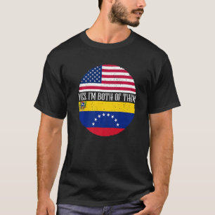 USA und Venezuela Vintage Flaggen Ja ich bin beide T-Shirt