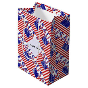 USA und Vereinigte Staaten von Amerika Flagge geka Mittlere Geschenktüte
