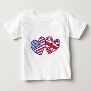 USA und Vereinigtes Königreich im Herzen der Lieb Baby T-shirt