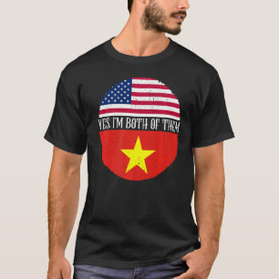 USA und Vietnam Vintag Flags Ja ich bin beide T-Shirt