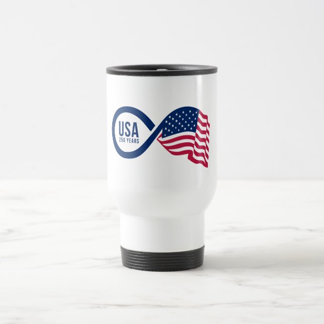 USA-Unendlichkeit-Fahne Reisebecher (Mittel)