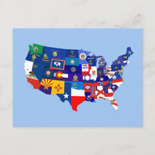 usa United Staaten America republica map Postkarte