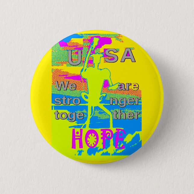 USA Unity Design: Hoffnung und Stärke Button (Vorderseite)