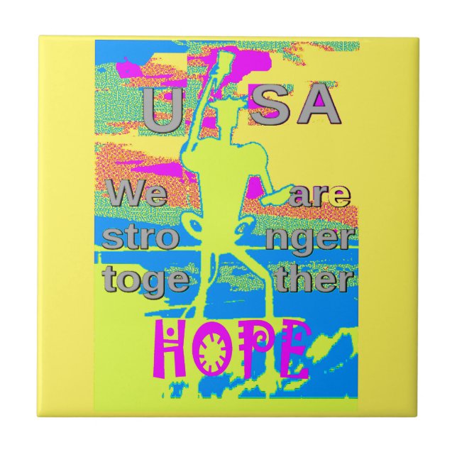 USA Unity Design: Hoffnung und Stärke Fliese (Vorderseite)