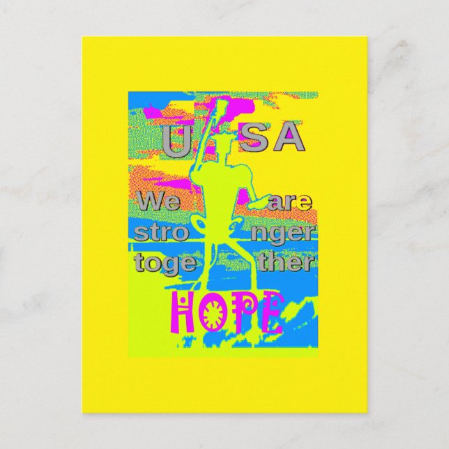USA Unity Design: Hoffnung und Stärke Postkarte (Vorderseite)