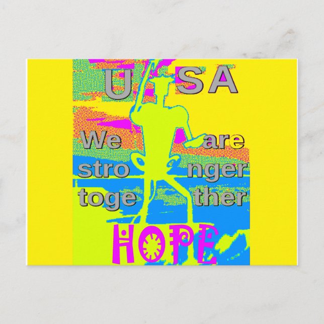 USA Unity Design: Hoffnung und Stärke Postkarte (Vorderseite)