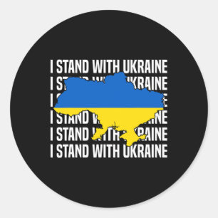 Usa Unterstützt Ukraine-Flagge Ukrainische Liebe I Runder Aufkleber