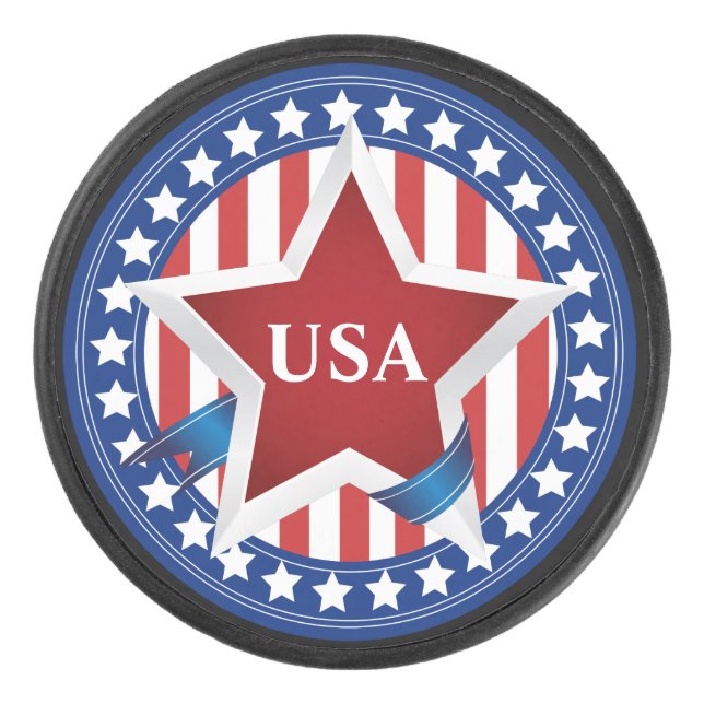 USA US FLAGGE EISHOCKEY PUCK (Vorderseite)