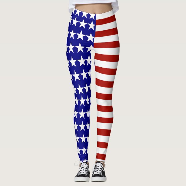 USA US Flagge Patriotic Leggings (Vorderseite)