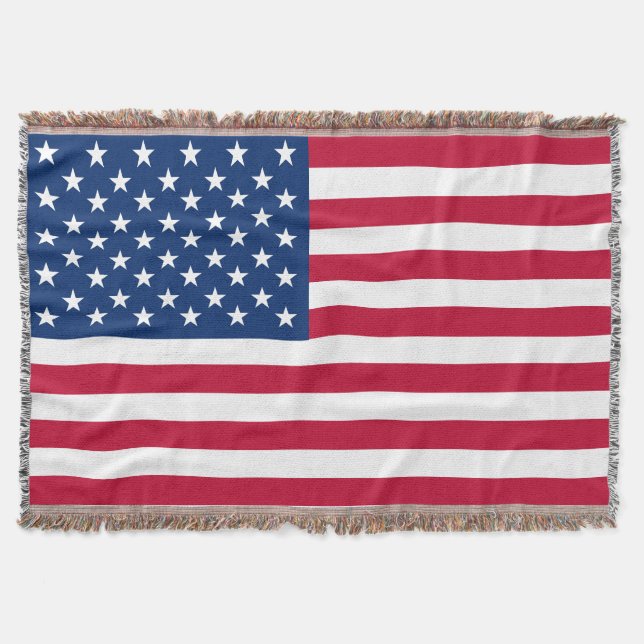 USA - US Flagge unter amerikanischer Flagge Decke (Vorderseite)