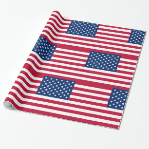 USA - US Flagge unter amerikanischer Flagge Geschenkpapier