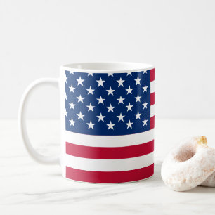 USA - US Flagge unter amerikanischer Flagge Kaffeetasse
