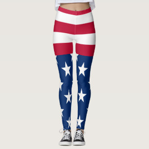 USA - US Flagge unter amerikanischer Flagge Leggings
