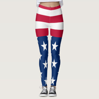 USA - US Flagge unter amerikanischer Flagge Leggings