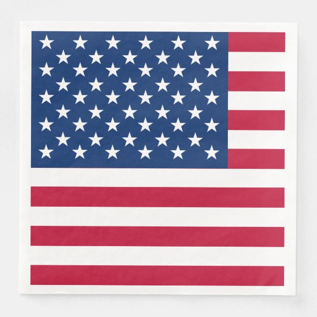 USA - US Flagge unter amerikanischer Flagge Serviette (Vorderseite)