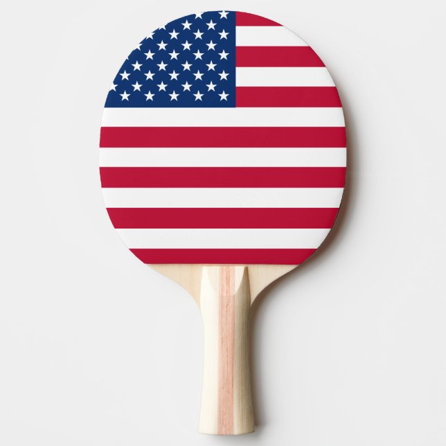 USA - US Flagge unter amerikanischer Flagge Tischtennis Schläger (Vorderseite)