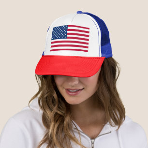 USA - US Flagge unter amerikanischer Flagge Truckerkappe
