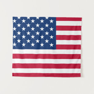 USA - US Flagge unter amerikanischer Flagge Wandteppich
