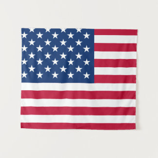 USA - US Flagge unter amerikanischer Flagge Wandteppich